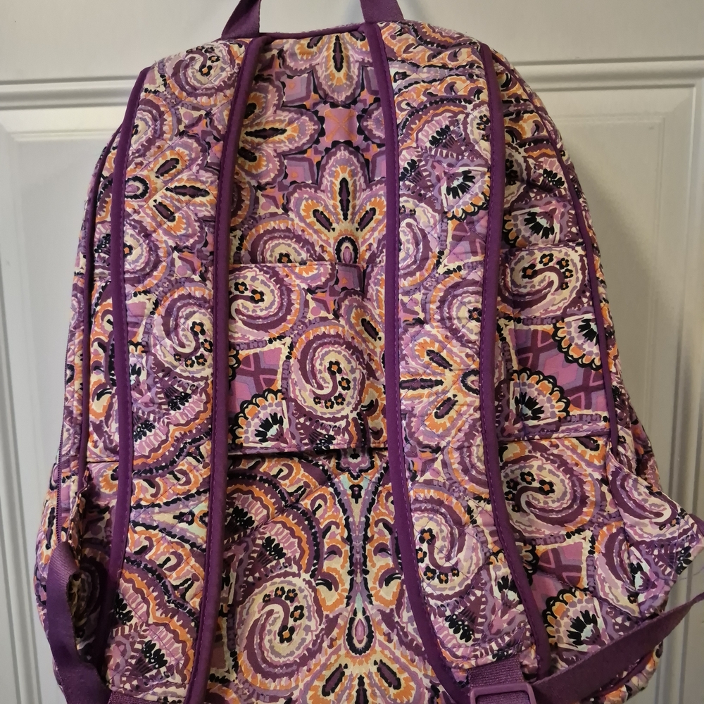 Vera Bradley Paisley Backpack in Purple and Orange - Picture 2 of 7